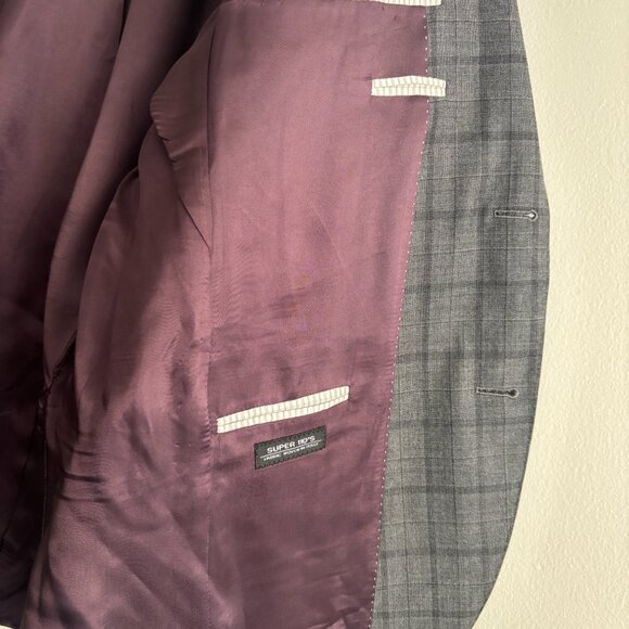 $1600 Jack Victor Grey Plaid Check Suit- 40, Pants 32 Made in Canada - Picture 8 of 16